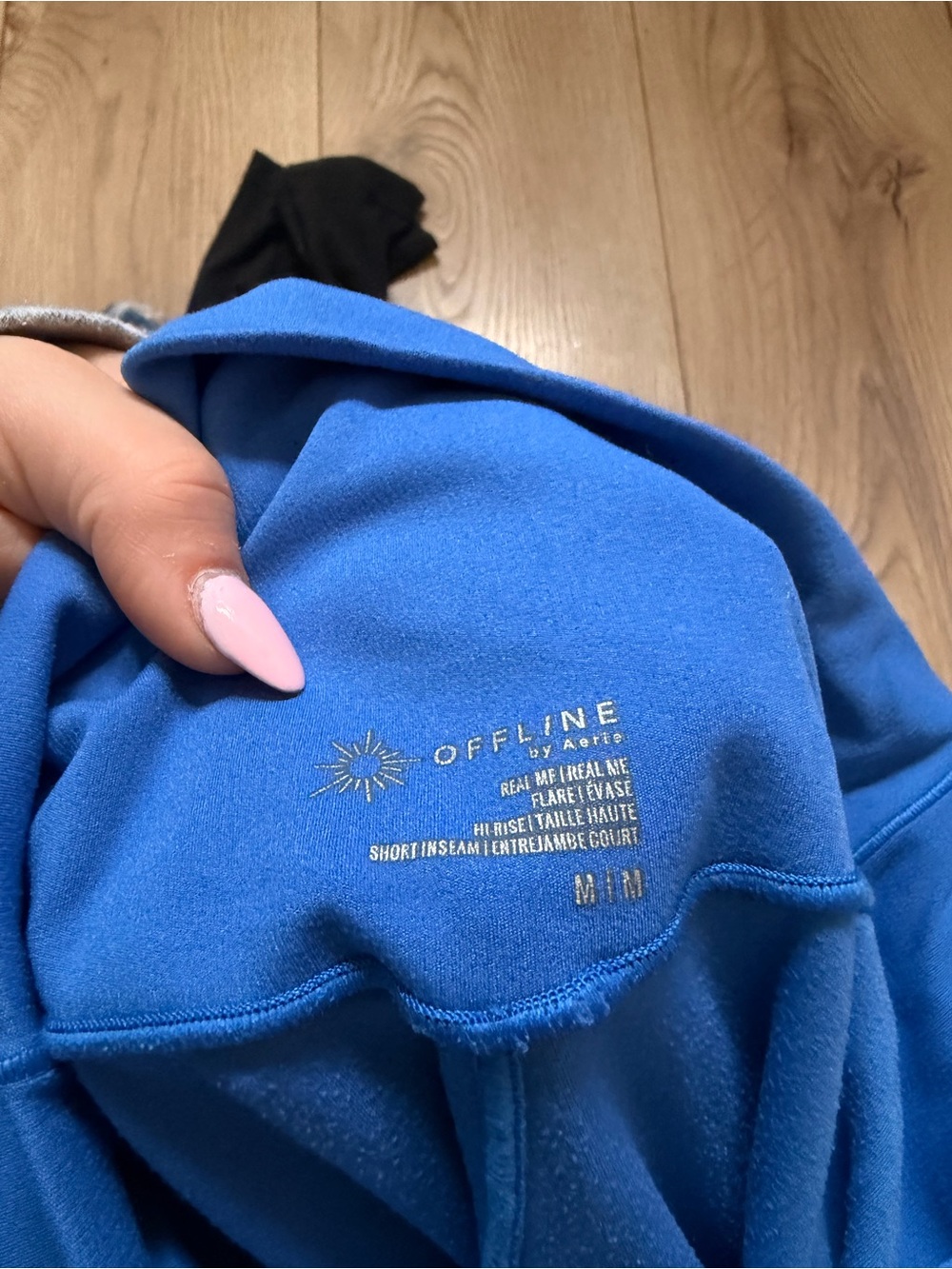 Aerie Blue Flare Leggings Short - Picture 3 of 4